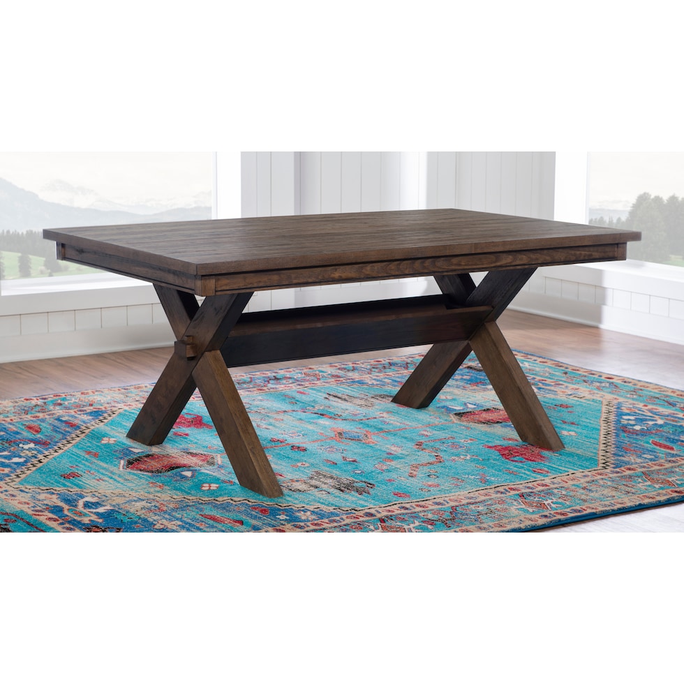 tonja dark brown dining table   