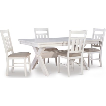 Tonja 5-Piece Dining Set - White