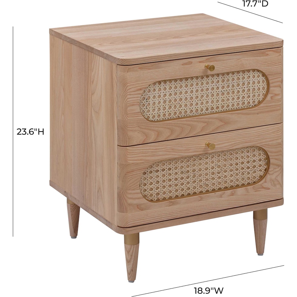 tonna light brown nightstand   