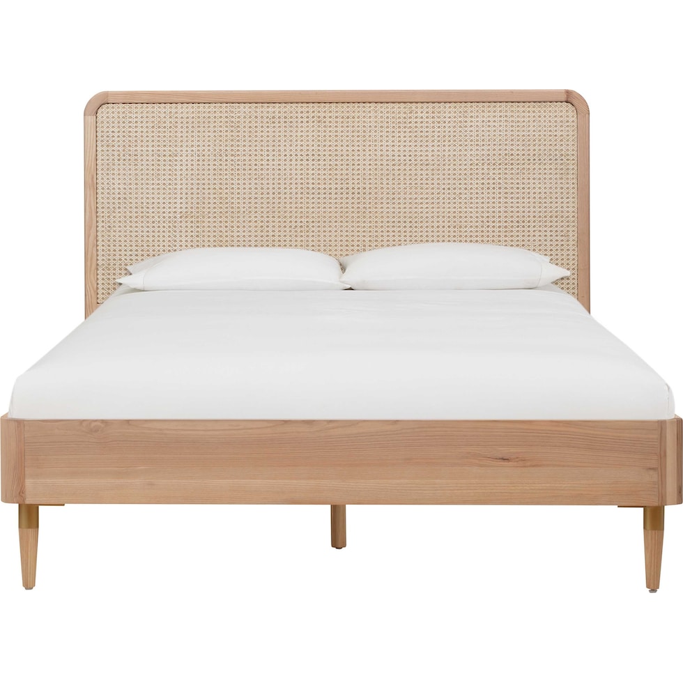 tonna light brown queen bed   