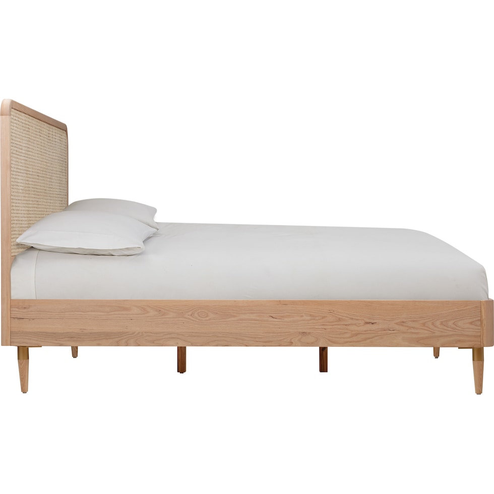 tonna light brown queen bed   