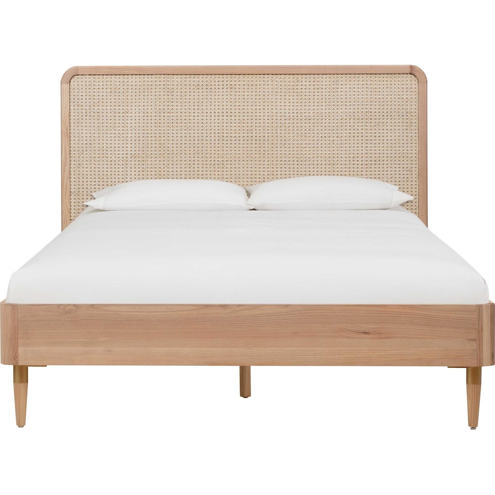 tonna light brown queen bed   