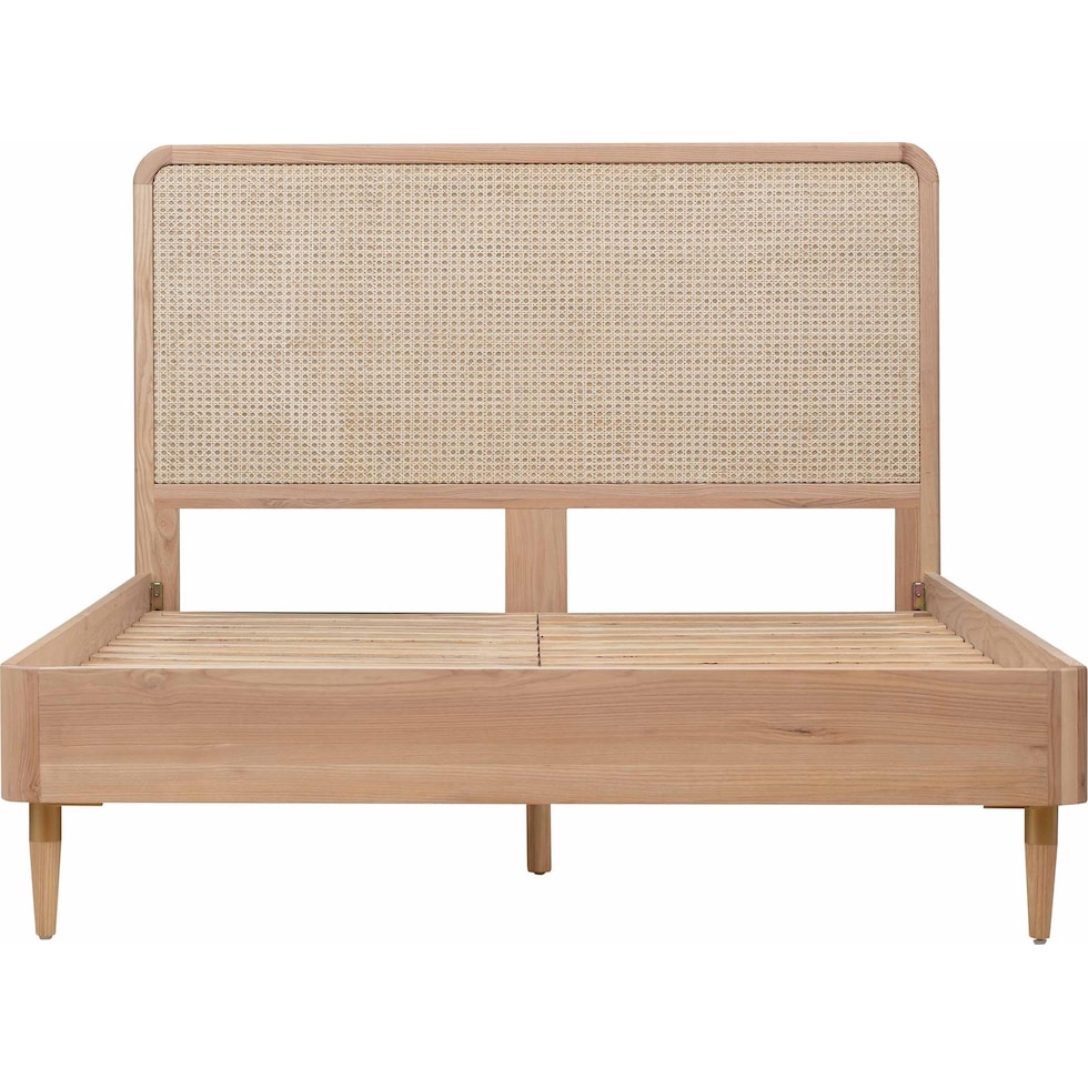 tonna light brown queen bed   
