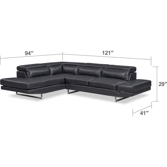 Living Room Furniture - Torino 2-Piece Sectional with Chaise