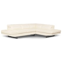 torino white white  pc sectional with right facing chaise   