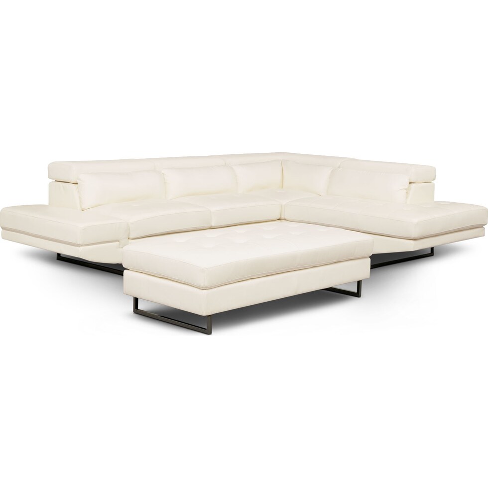 torino white white  pc sectional   