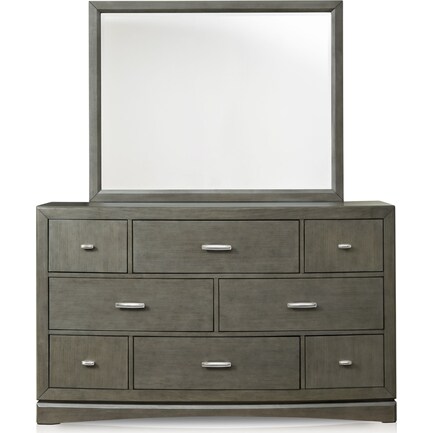 Toronto Dresser and Mirror - Gray