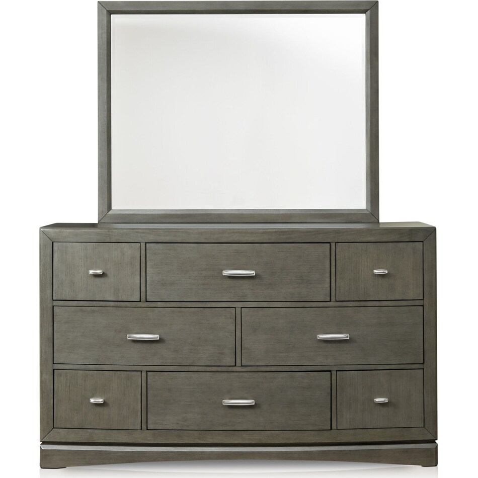 toronto gray dresser & mirror   