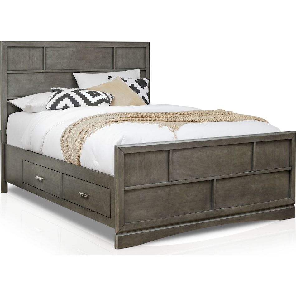 toronto gray queen storage bed   