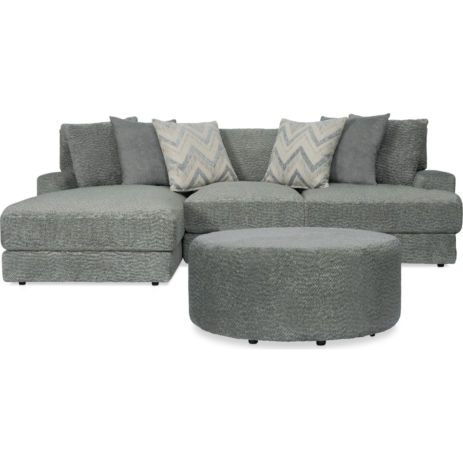 torrey gray  pc sectional and ottoman   
