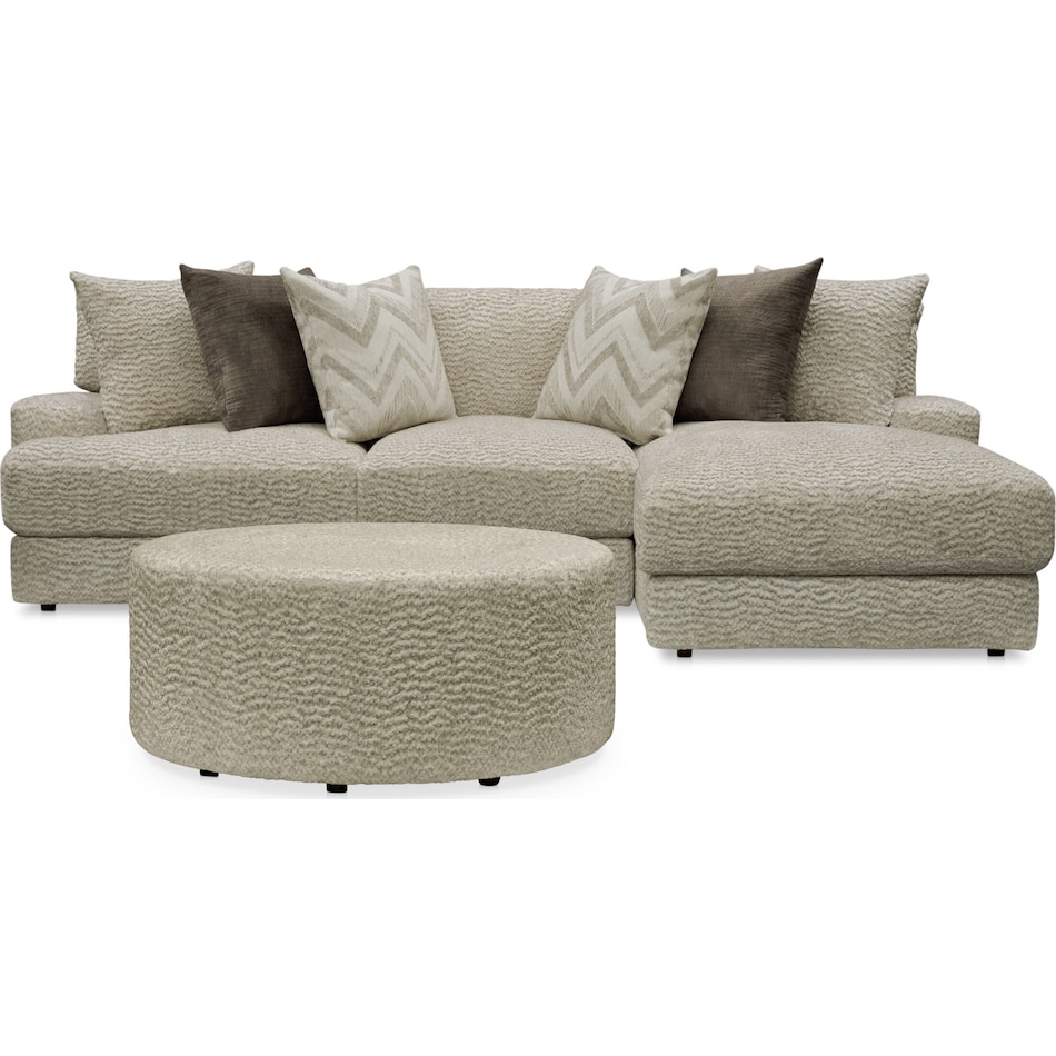 torrey white  pc sectional and ottoman   