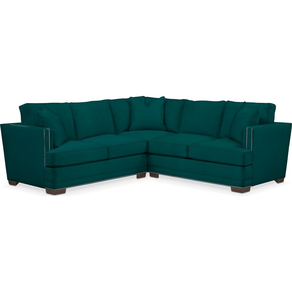 toscana peacock  pc sectional with right facing loveseat   