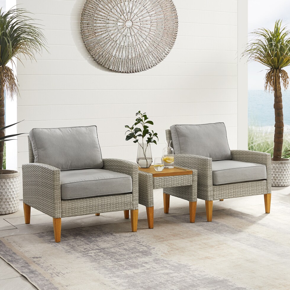 totten key gray outdoor chair set   