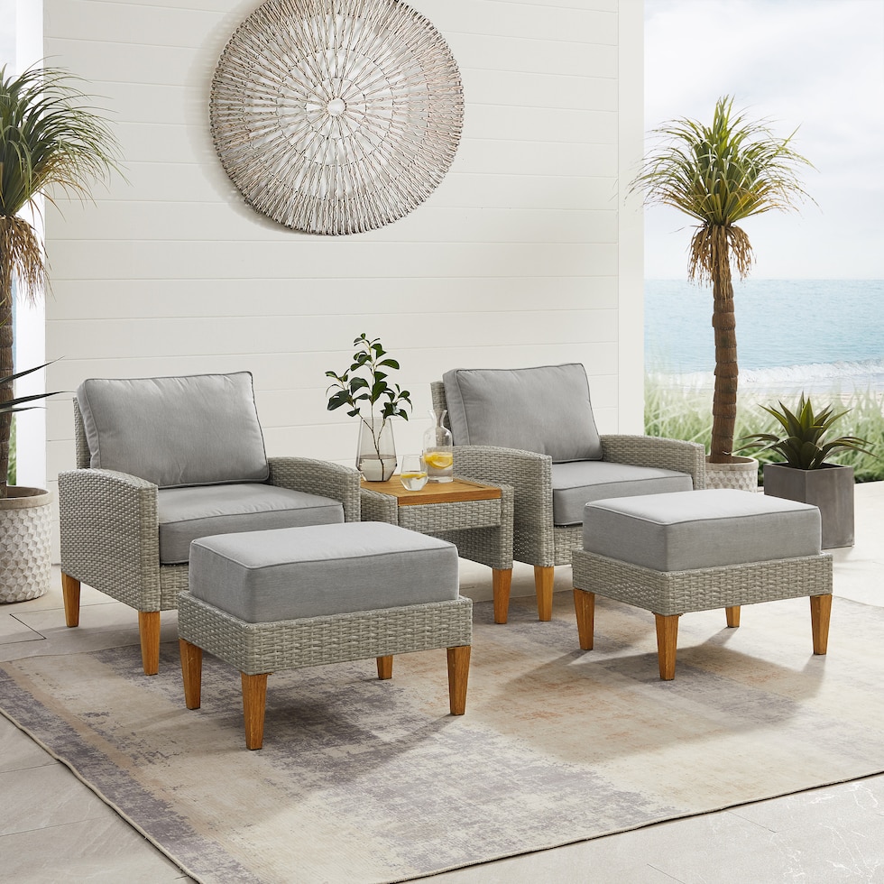 totten key gray outdoor chair set   