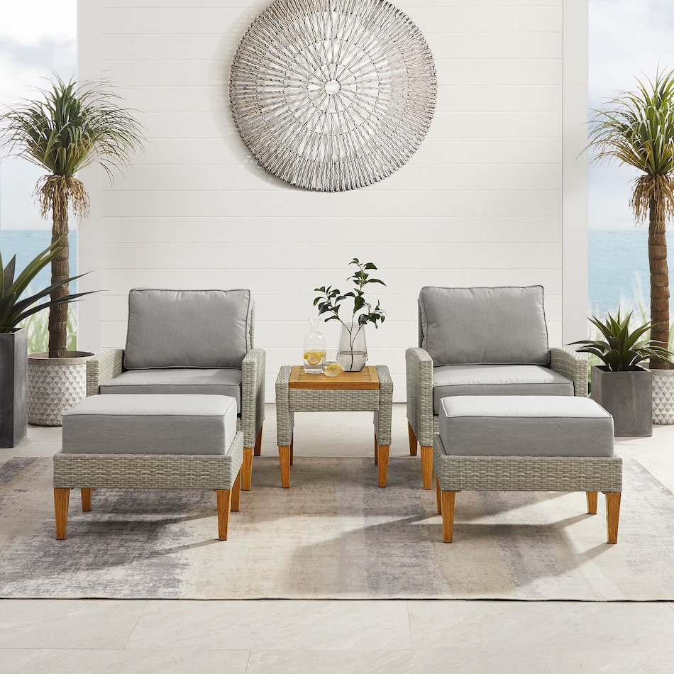 totten key gray outdoor chair set   