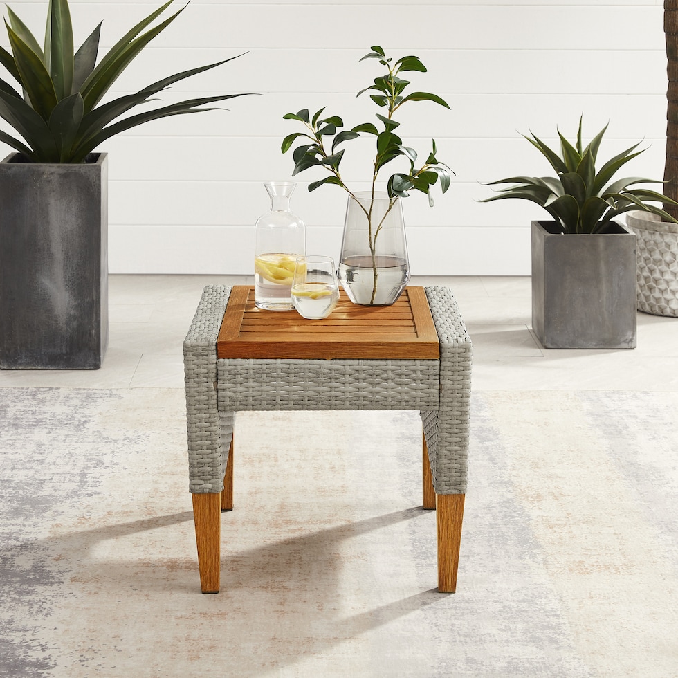 totten key gray outdoor end table   