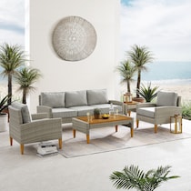 totten key gray outdoor sofa set   