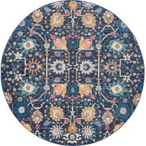 tralee blue area rug  round   