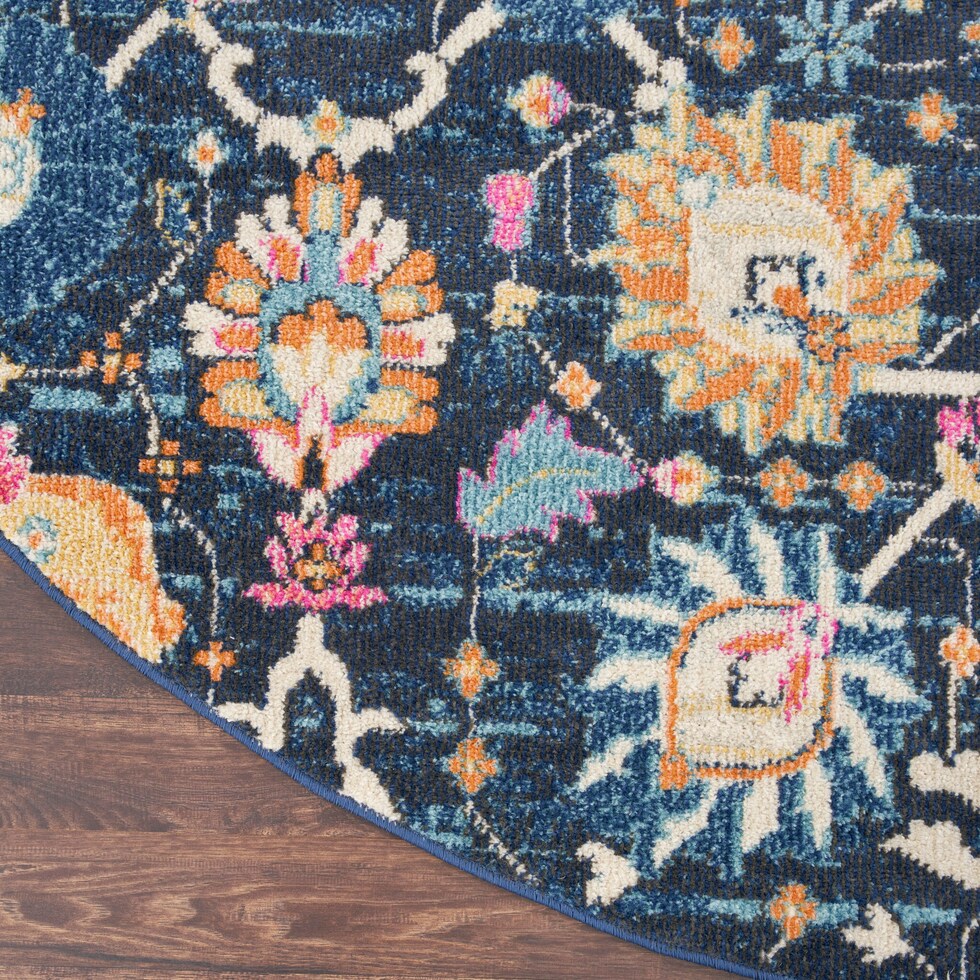 tralee blue area rug  round   