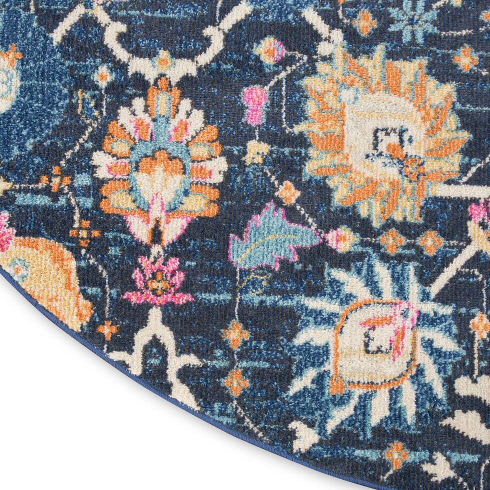 tralee blue area rug  round   