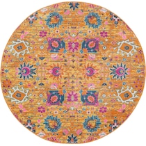 tralee orange area rug  round   