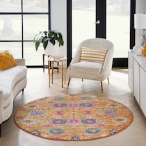 tralee orange area rug  round   