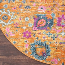 tralee orange area rug  round   