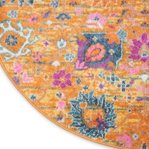 tralee orange area rug  round   