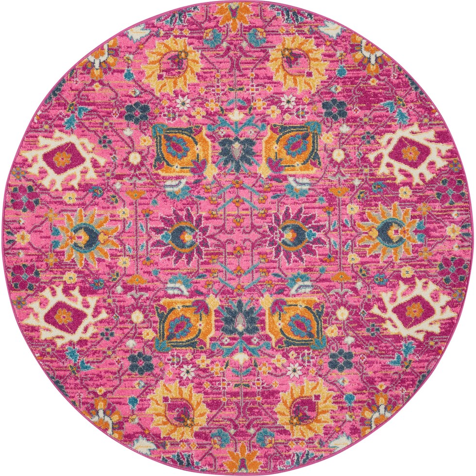 tralee pink area rug  round   