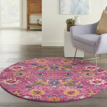 tralee pink area rug  round   