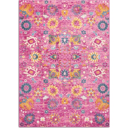 Tralee 5' x 8' Area Rug - Fuchsia Floral