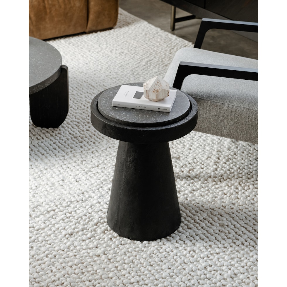 tramonti black end table   