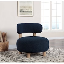 trea blue gold accent chair   