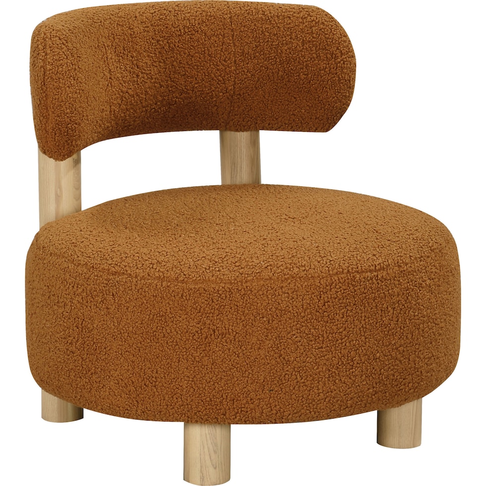 trea orange gold accent chair   