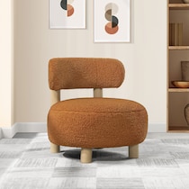 trea orange gold accent chair   