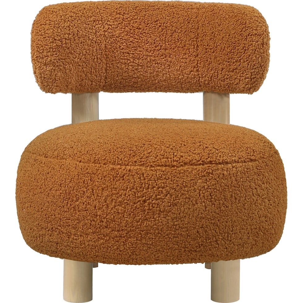 trea orange gold accent chair   
