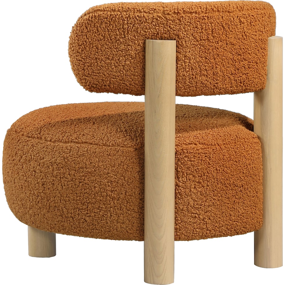 trea orange gold accent chair   