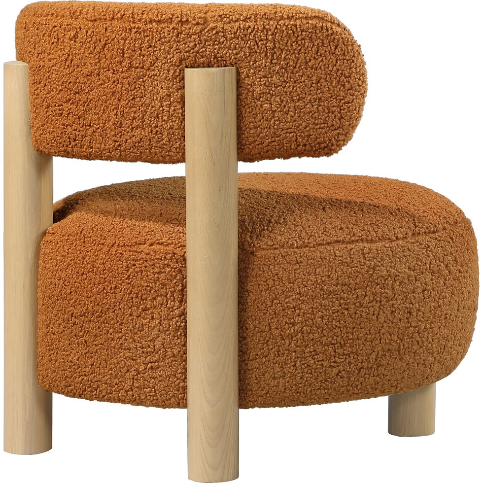 trea orange gold accent chair   