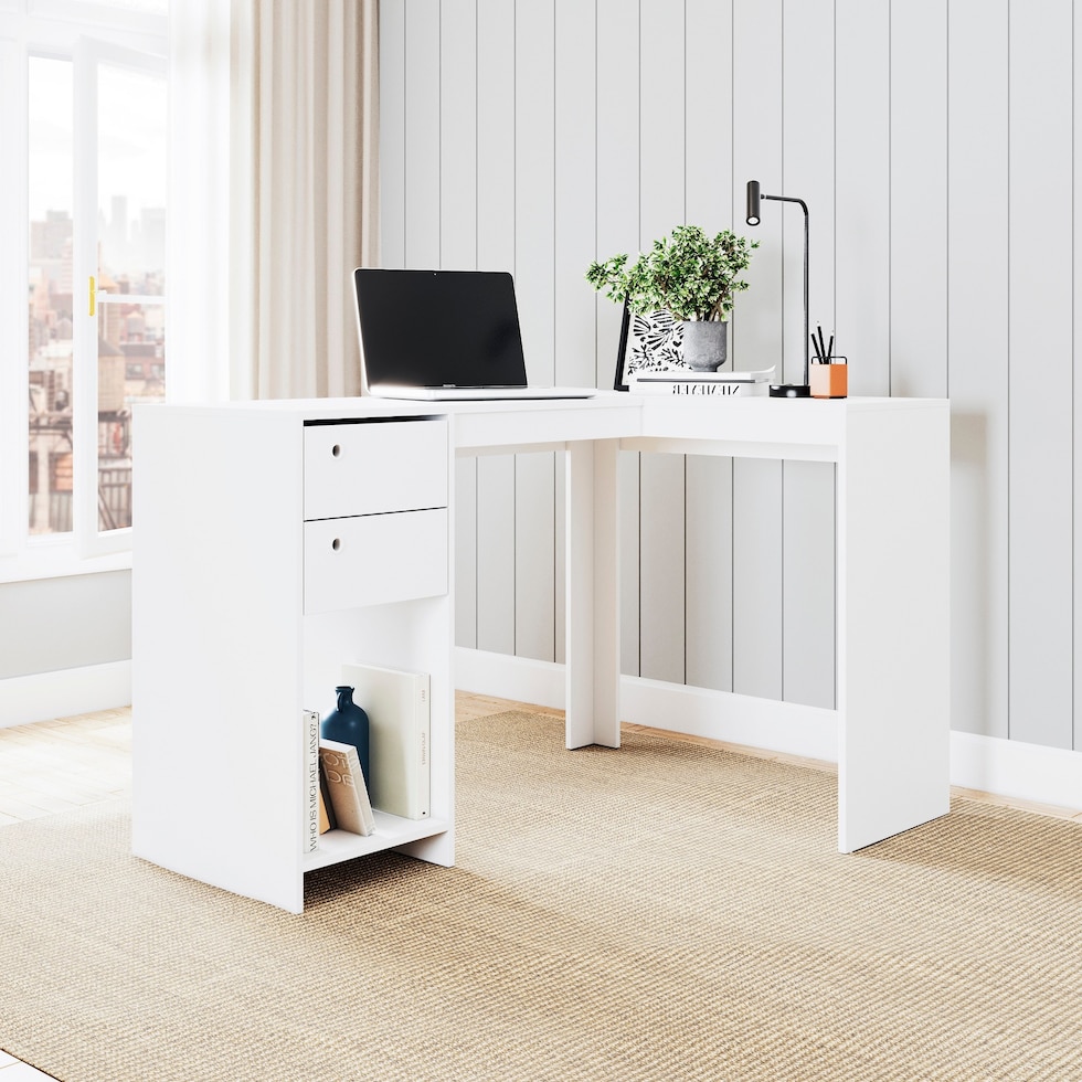 trelica white l shaped desk   