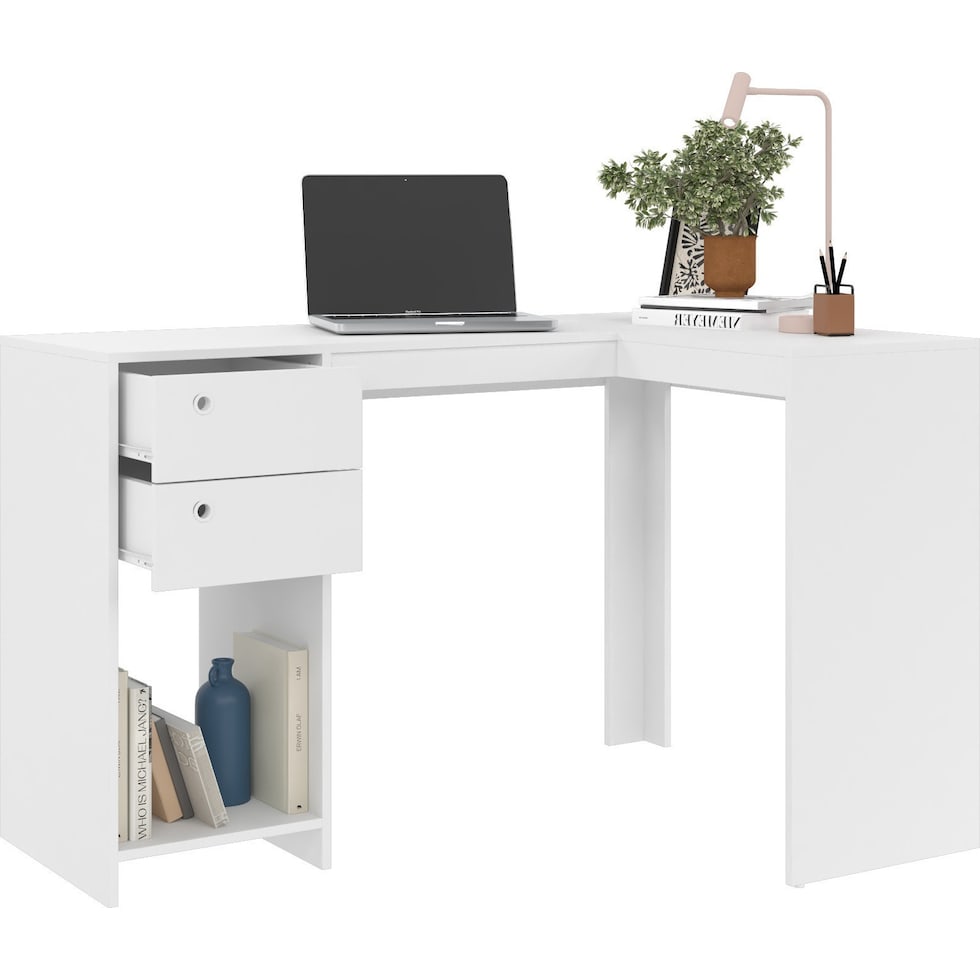 trelica white l shaped desk   