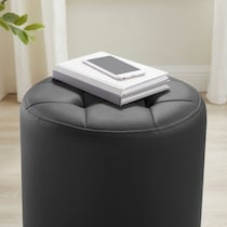 trelis black ottoman   