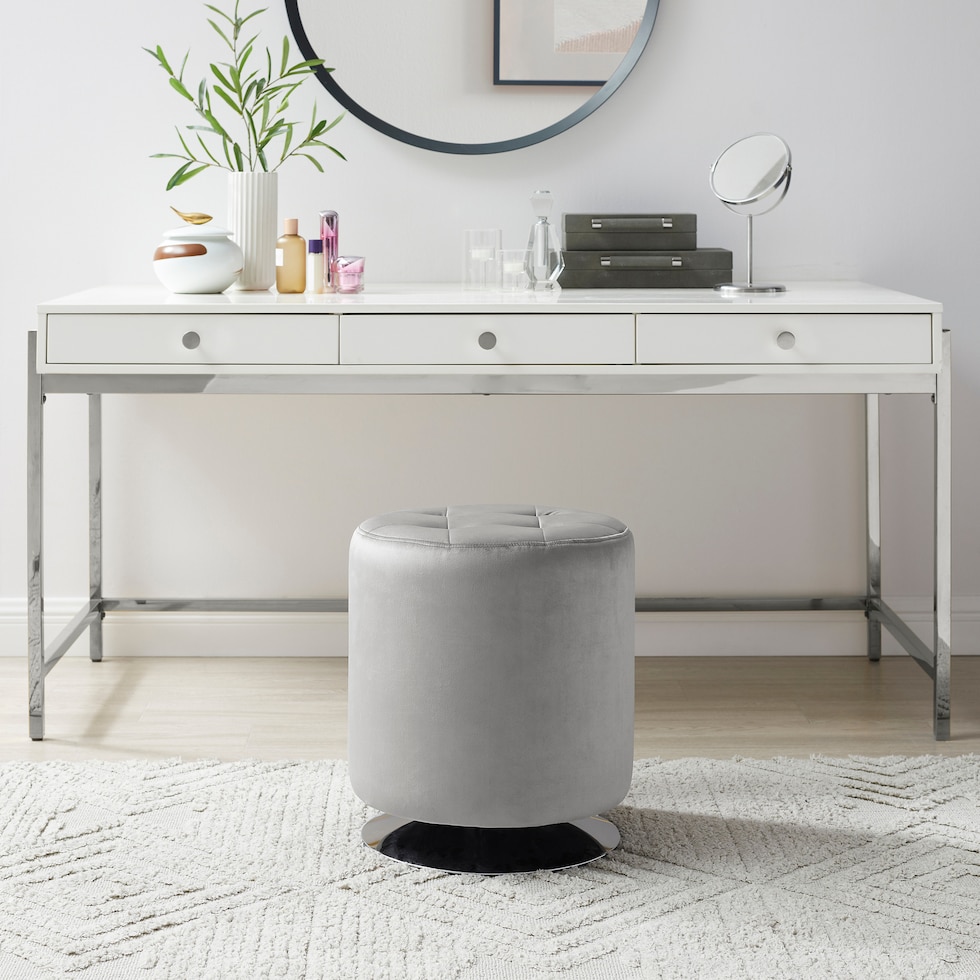 trelis gray ottoman   