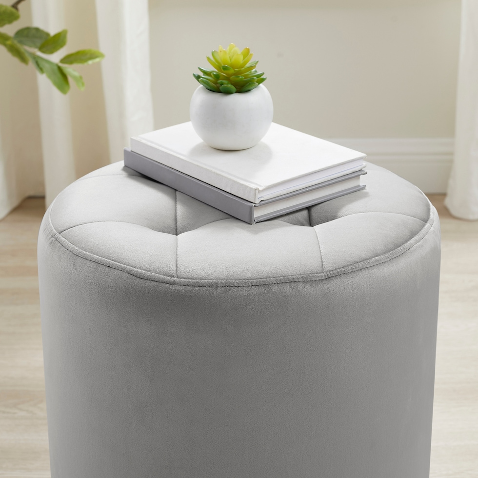 trelis gray ottoman   