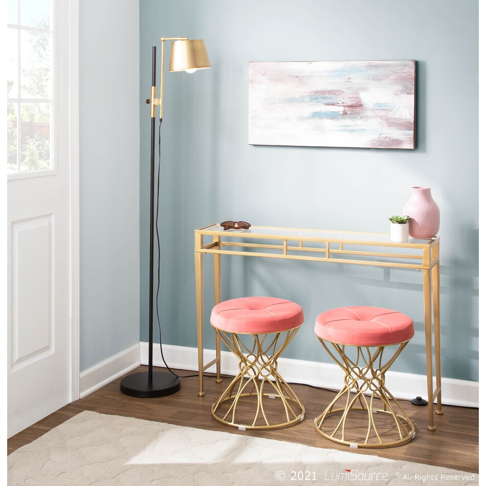 trellis black brass floor lamp   