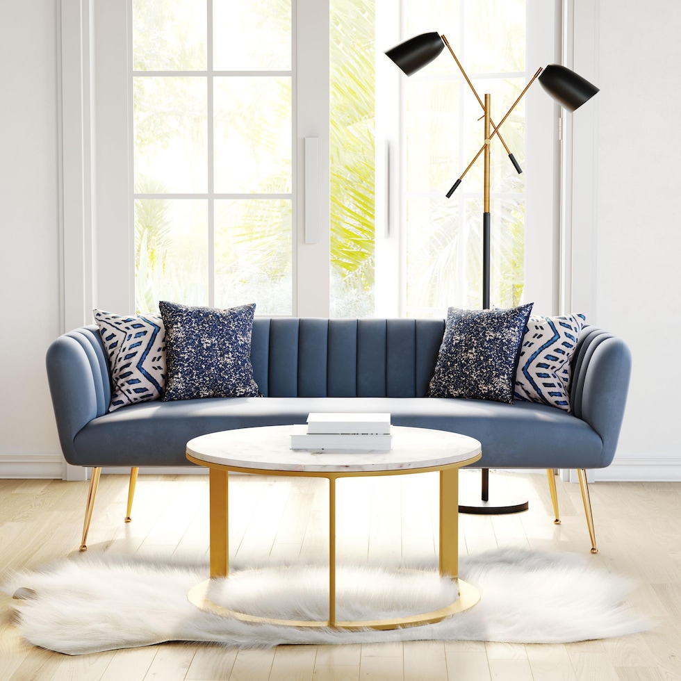 trent blue sofa   