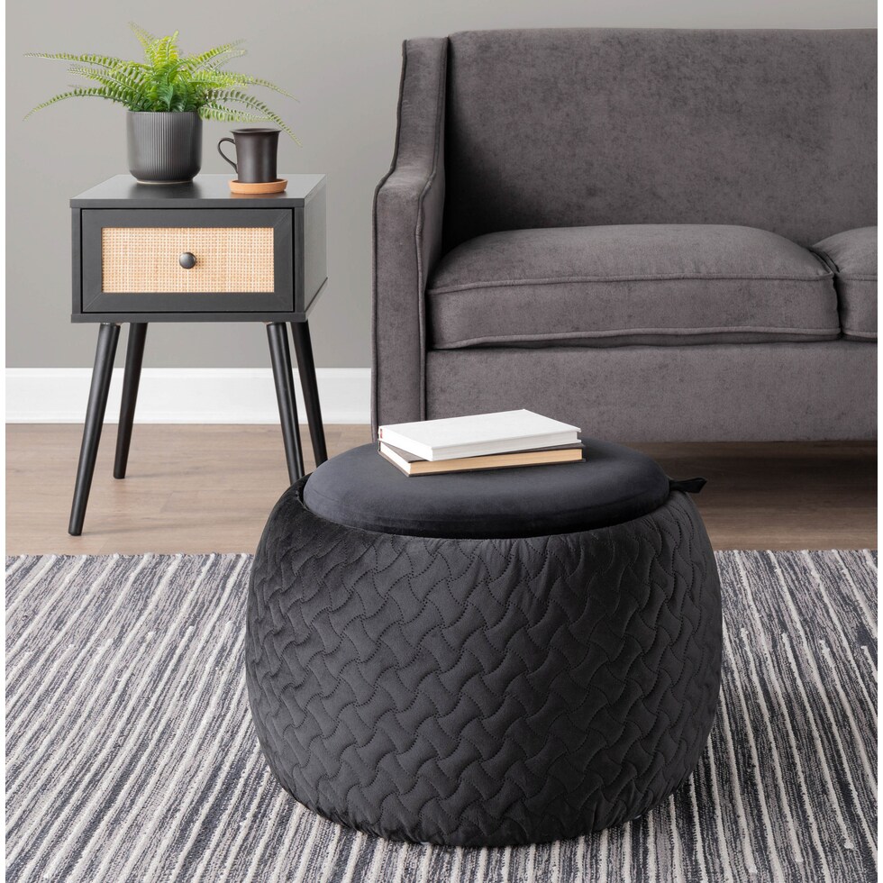 trey black pouf   