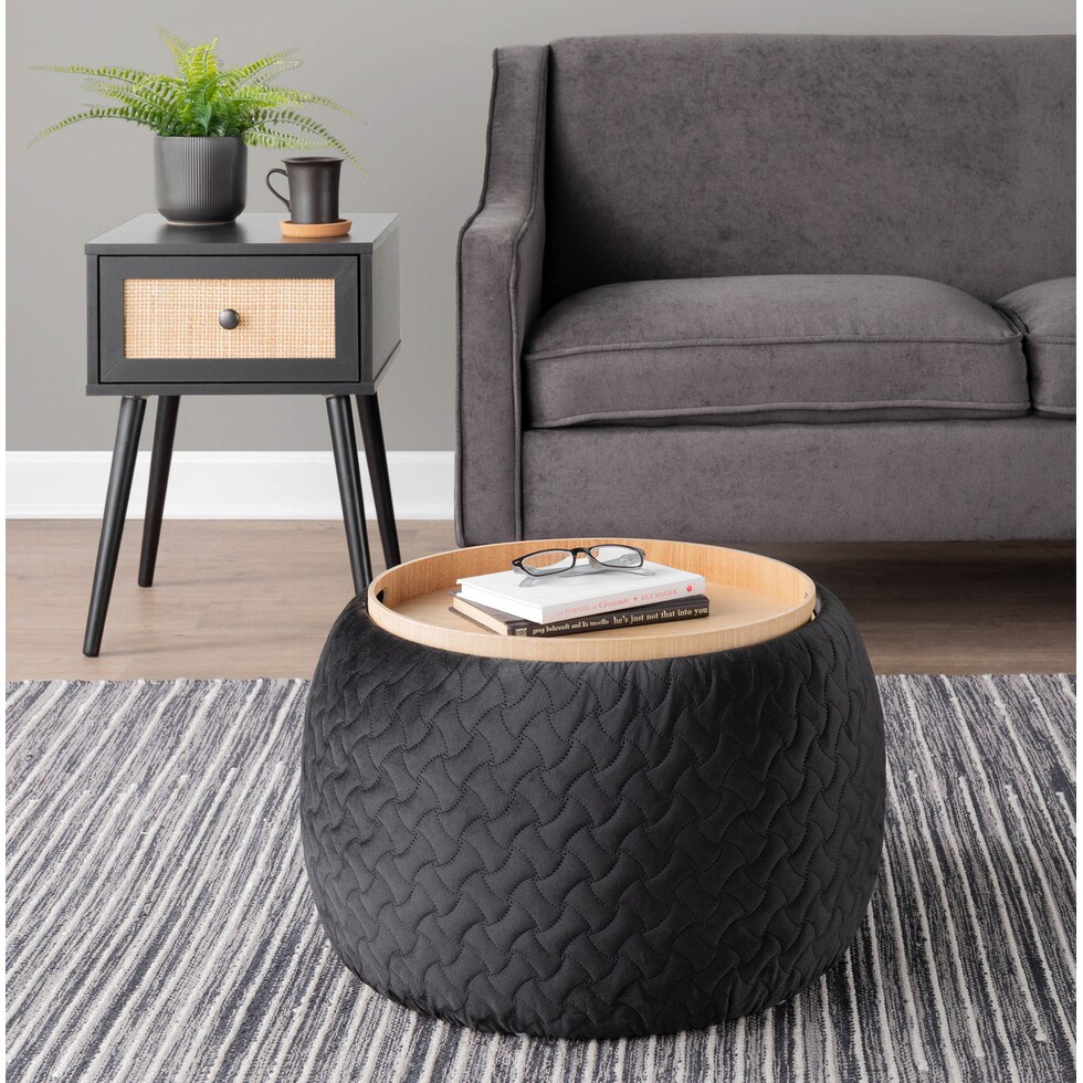 trey black pouf   