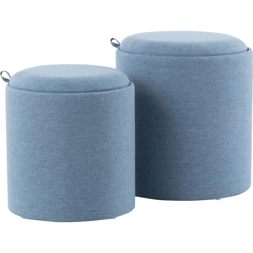 trey blue ottoman   