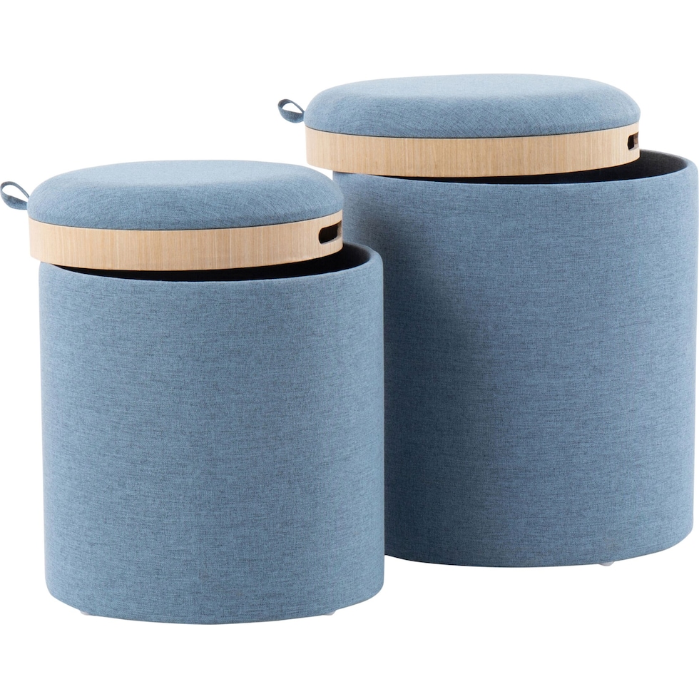 trey blue ottoman   