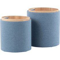 trey blue ottoman   